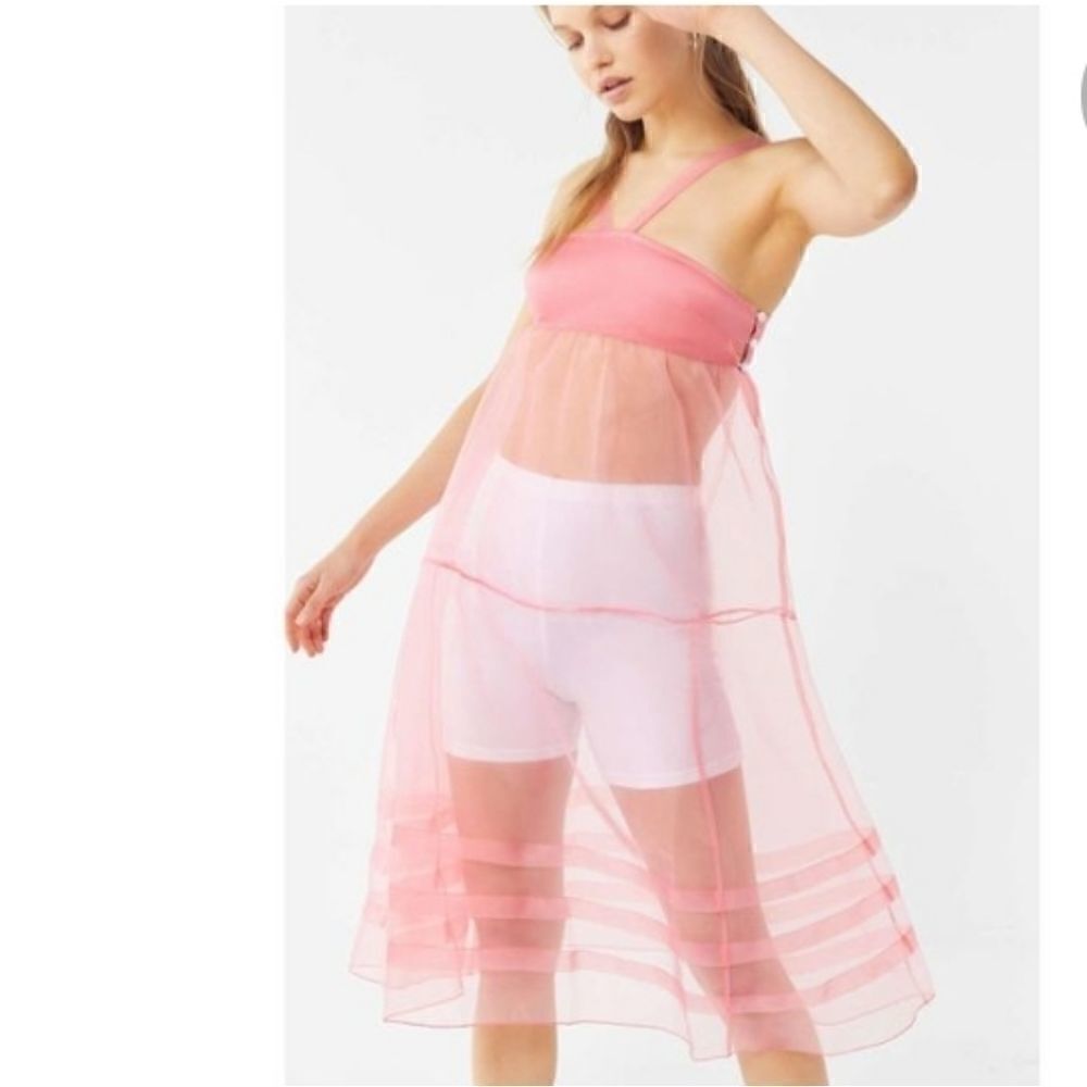 Out From UnderWomen's White Daphne Sheer Tiered Midi Size L